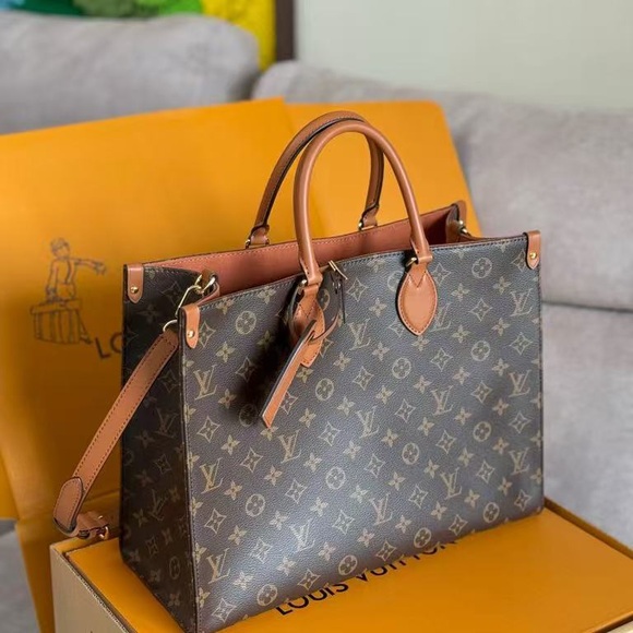 Louis Vuitton Monogram Tote in Brown and Tan - Picture 1 of 7